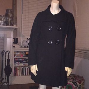 Black button down pea coat. Great condition!